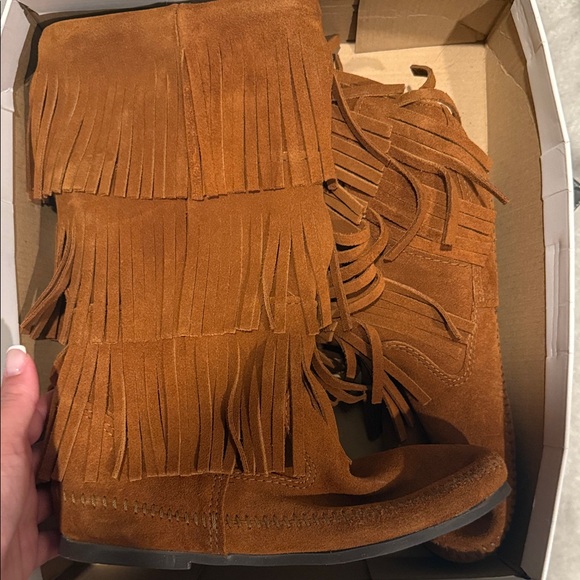Fringe Suede Boots - Picture 1 of 3